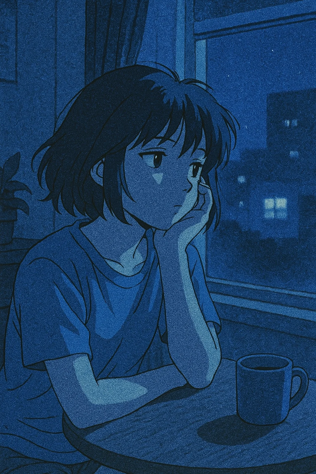 Blue anime background